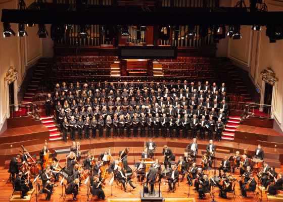 an orchestra performing