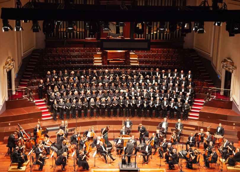 an orchestra performing